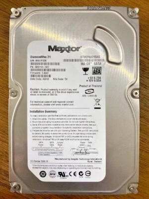 £8.99 • Buy Maxtor DiamondMax21 160GB Internal 7200 RPM 3.5  STM3160215AS SATA Hard Drive