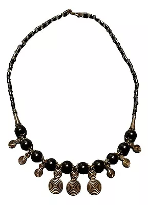 Handmade Moroccan Berber  Hematite Spiral Necklace   • $19.89