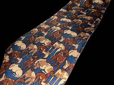 Salvatore Ferragamo Vintage Greyhound Mens 100% Silk Necktie $220 • $30