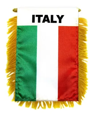 Italian Italy Italia Mini Banner Flag Car Home Window Rearview Mirror Country • $6.64