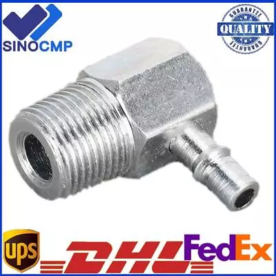 $8.99 • Buy Intake Manifold Vacuum Fitting 90 Degree 3/8'' NPT 1/4'' Hose Nipple Tube