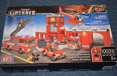 Mega Bloks True Heroes Construction Fire Station 1003 Piece Kit 5F60D5B NEW ~B2 • $65