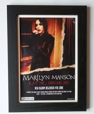 MARILYN MANSON*Eat Me*2007*ORIGINAL*A4*ADVERT*QUALITY*FRAMED*FAST WORLD SHIP • $37.83