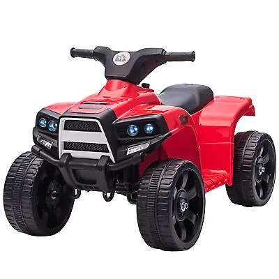 HOMCOM 6V Kids Ride On Car Electric Quad ATV Lights 18-36 Months Toddlers Red • £48.95