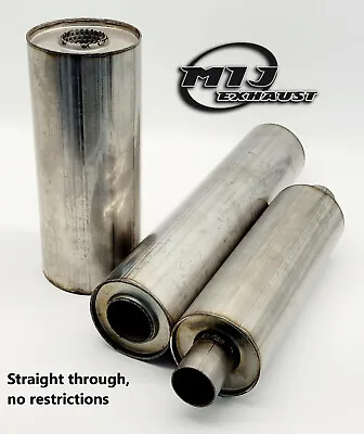 Exhaust Round Resonator Silencer Mid Rear Box 4 5 6  Body 1.75 2 2.25 2.5 3 Inch • £48