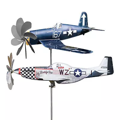 Aircraft Windmill Metal Wind Spinner Airplane Wind Spinner Outdoor Yard Decor  • £22.09