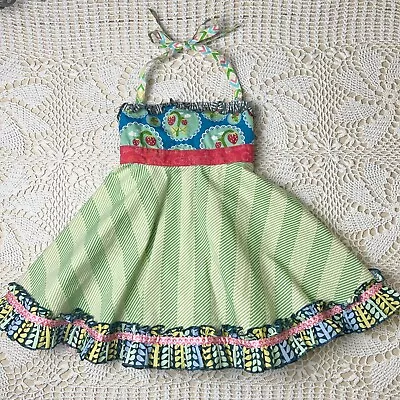 Matilda Jane Girls 4 Years It's A Wonderful Parade Limeaide Roundabout Dress • $33.99