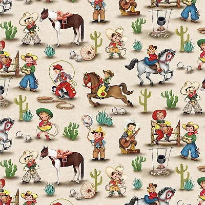 Cream Happy Trails Rodeo Round Up From Michael Miller Quilt Fabric BTY • $12.50