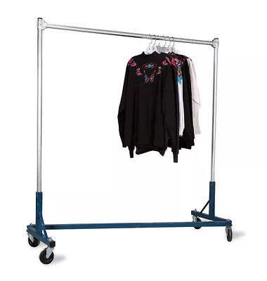 $128.95 • Buy Clothing Rack Garment Z-Truck Rolling Single Rail OSHA Heavy Duty 500 Pounds
