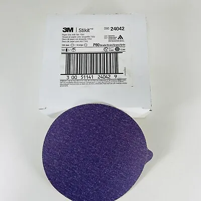 3M Stikit 24042 735U W/Tab 6  Dia. Purple P80 Disc Pad (Partial Box - Qty. 31) • $21.21