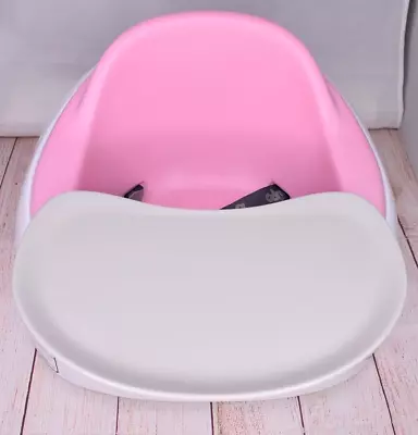 Bumbo Baby Toddler Adjustable 3-in-1 Booster Seat/High Chair & Tray  Pink /White • $29.99