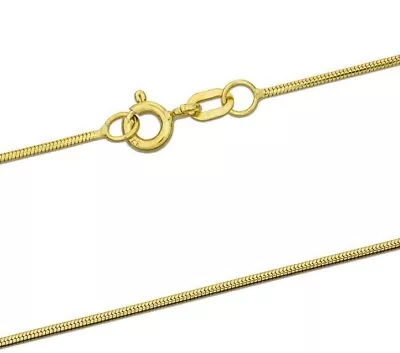 9ct Yellow Gold Snake Chain 16 / 40cm  18 /45cm Gold Necklace SOLID GOLD SNAKE • £115.50