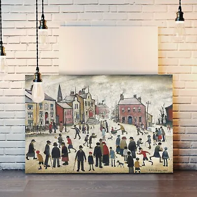 £16.99 • Buy People Standing About CANVAS WALL ART PRINT ARTWORK PAINTING LS Lowry Style
