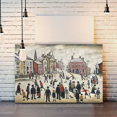 £24.99 • Buy People Standing About CANVAS WALL ART PRINT ARTWORK PAINTING LS Lowry Style