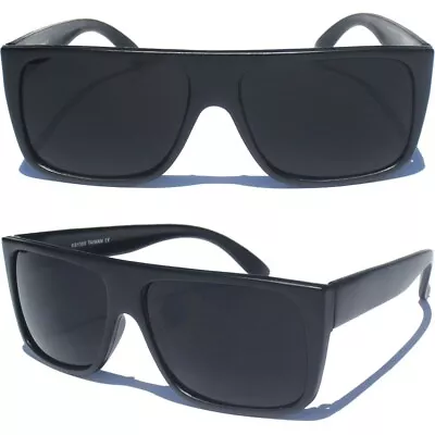 FLAT TOP Retro Square Frame Super Dark Lens Mens Womens Sunglasses • $8.50