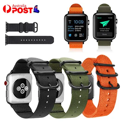 $7.49 • Buy Watch Band Strap For Apple Watch 7 6 5 4 3 2 SE Series 38/42/40/44mm Nylon NEW