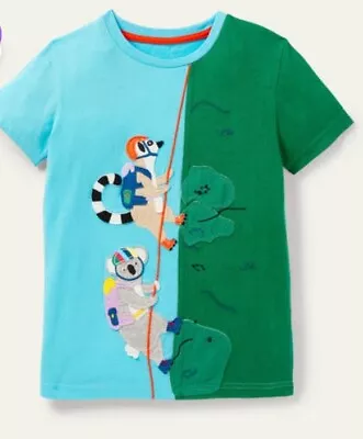 Mini Boden Animal Adventures Blue Lemurs NWT Girls Boys Tshirt Top Aqua Size 6/7 • $16