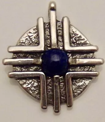 Medicine Wheel Pendant .925 Sterling Silver W/ Natural Lapis Lazuli Sun Healer • $69.99