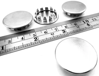 £14.69 • Buy 7/8  Hole Fit Round End Cap Nickel Plated Steel Snap Into Pole Pipe All Weather