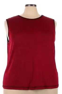 Vikki Vi 3x Red Black Thread Slinky Tank Top 58 Bust Stretch Acetate Rayon Lycra • $19.98