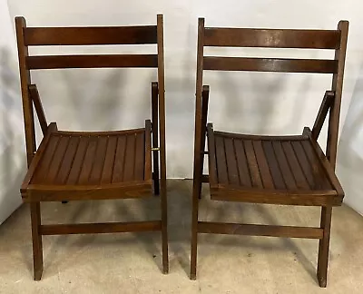 Vintage Mcm Mid Century Modern Wood Slat Folding Chair  32  • $47.64