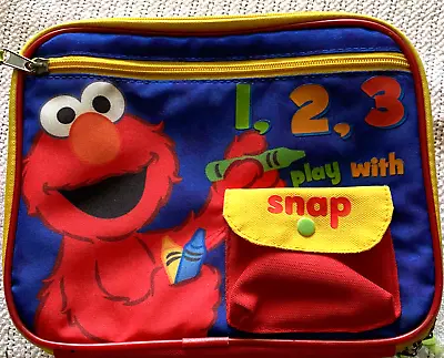 Elmo Play With Me Canvas And Plastic Kids Zip Lunch Box Handle Bag • $6