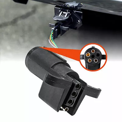 6-Way Round To 4-Way Flat Trailer Adapter Wiring Plug For RV Tow Truck Lights • $8.75