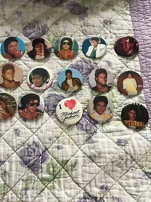 Michael Jackson Thriller 1982-1983 Era 15 Unofficial Buttons Badge Vintage 40 Yo • $20.24