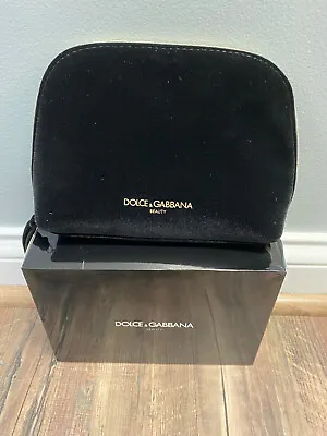 Dolce & Gabbana  Black Velvet Cosmetic Makeup Bag Pouch Toiletry Case Clutch NWB • $20