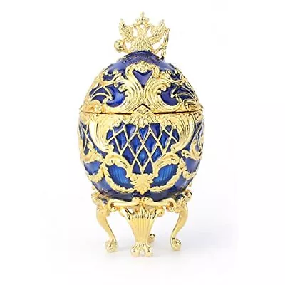 Faberge Egg Trinket Boxes Classic Enamel Hand-Painted Vintage Ornaments Metal... • $29.34