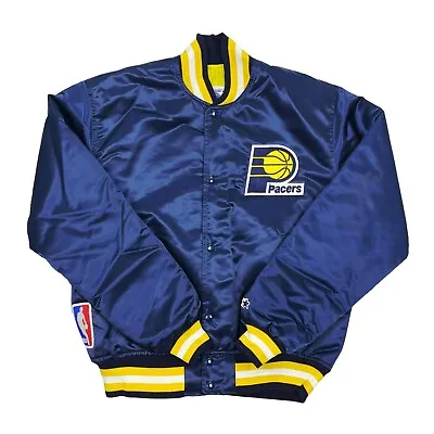 Vtg Rare NBA Indiana Pacers Starter Satin Bomber Jacket Mens Large • $350