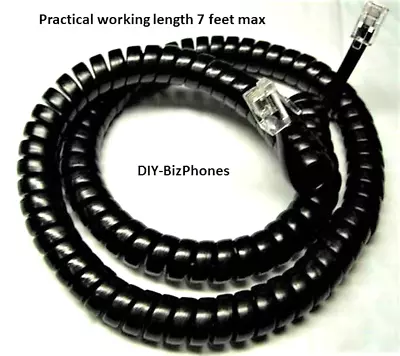 Avaya Black Handset Cord Merlin Legend MLX-Series Phone 10DP Receiver Curly 12Ft • $7.49