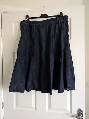 M S Denim Skirt Size 16 • £6.95