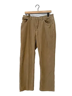 Polo By Ralph Lauren Mens Pants Corduroy Khaki Flat Front 34x30 *Flaw • $14.95
