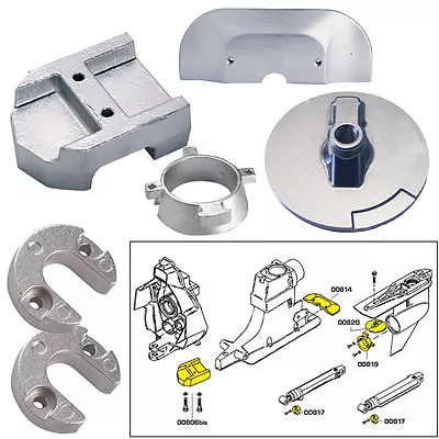 Tecnoseal Anode Kit Merc Alpha 1 Gen 2 W/ Hardware Magnesium • $65.05