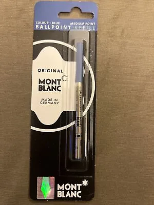 Mont Blanc Ballpoint Pen Refill Medium Point Blue Ink  New 15153 502-00045 • $17.10