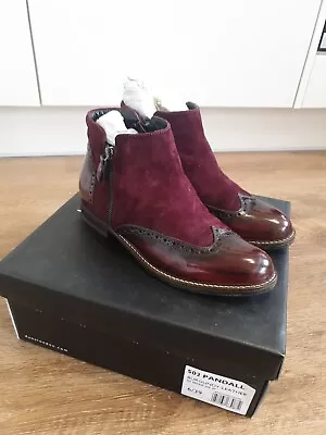 £25 • Buy Dune London Pandall Burgundy Leather Boots Size 6 /39