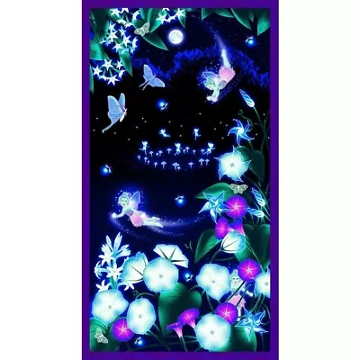 *Glow* Magic Moon Garden Panel Fabric! 100% Cotton•Awesome!•Fast Ship! • $12.99