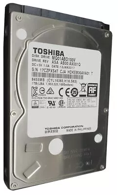 TOSHIBA - Recertified 2.5  Internal Hard Drive SATA 3Gb/s 1TB • $136.35