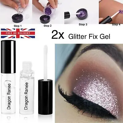 2x 4ml GLITTER FIX GEL Perfect For Applying Loose Glitter To Face And Body • £3.85