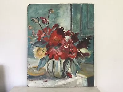 Mid Century Oil Painting On Board . Still Life. 1950s • £22