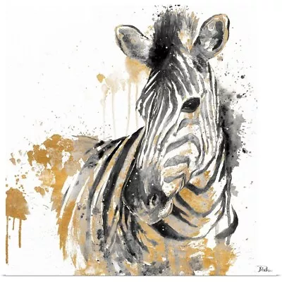 Water Zebra With Gold Poster Art Print Zebra Home Decor • $34.99