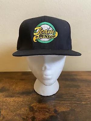 Team Dunlop Racing Baseball Hat Snapback Black Cap New Era Made In USA VTG • $19.99