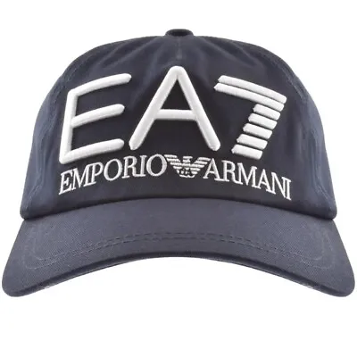 Ea7 Emporio Armani Logo One Size Navy Baseball Cap New • £54.99