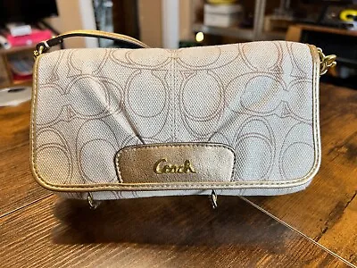 Coach Signature Optic Large Flap Wristlet F47001 Brand New With Tag $118. • $79.98