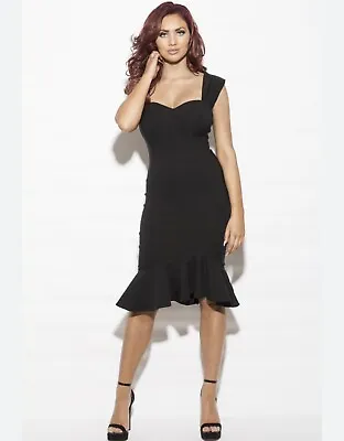 BNWT Amy Childs Collection Towie Stretch Black Mermaid Fishtail Dress Size 12 • £10