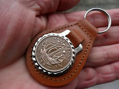 £11.99 • Buy 65th Birthday Gift 1958 Ship Coin Leather Keyring Gift For A Man Or Woman