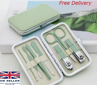 7 Piece Manicure Pedicure Nail Care Set Cutter Clippers Kit Case Men Ladies UK • £4.99