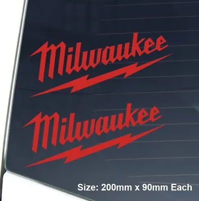 MILWAUKEE 2x Sticker Decal - Toolbox Windshield Ute Tradie M18 M12 Laptop • $6.95