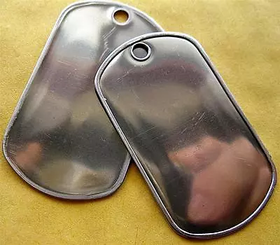 DOG TAGS VINTAGE VIETNAM ERA 1964 2 BLANK SHINYUS MIL ISSUE From GI DATED BOX • $9.99